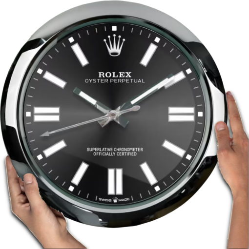 ROLEX WALL CLOCK – OYSTER PERPETUAL BLACK - Image 2