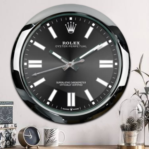 ROLEX WALL CLOCK – OYSTER PERPETUAL BLACK - Image 4