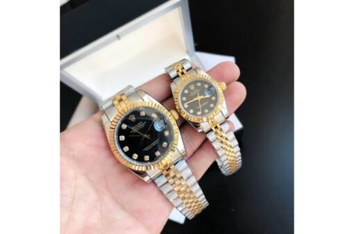 Rolex Datejust 36/28mm RG/SS Jub Black/Dia