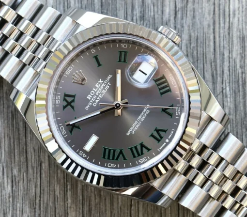 Superclone Rolex Datejust 41mm Rhodium Dial 126334 “Wimbledon” Flutted / Jubilee - Image 3