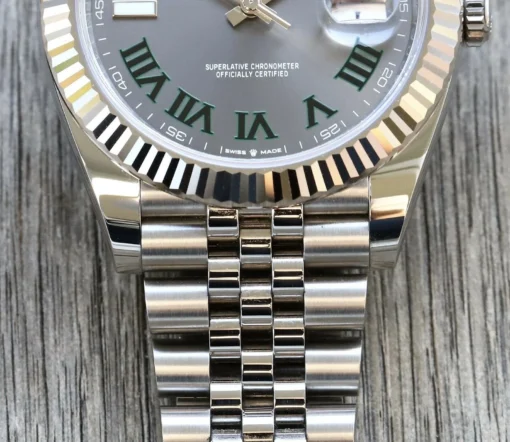 Superclone Rolex Datejust 41mm Rhodium Dial 126334 “Wimbledon” Flutted / Jubilee - Image 4