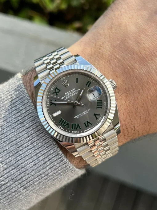 Superclone Rolex Datejust 41mm Rhodium Dial 126334 “Wimbledon” Flutted / Jubilee - Image 10