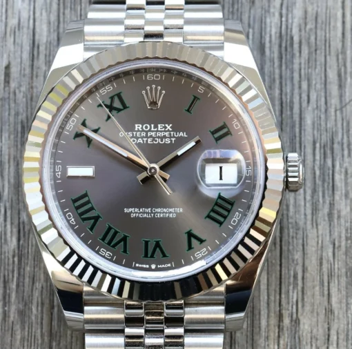 Superclone Rolex Datejust 41mm Rhodium Dial 126334 “Wimbledon” Flutted / Jubilee - Image 11