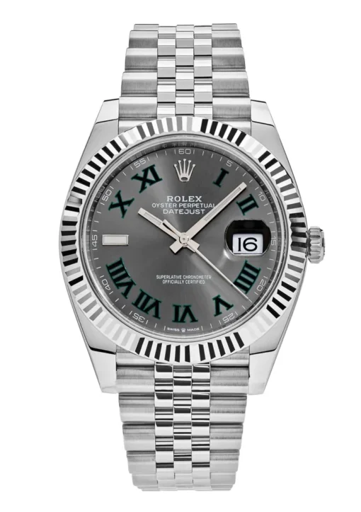 Superclone Rolex Datejust 41mm Rhodium Dial 126334 “Wimbledon” Flutted / Jubilee
