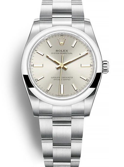 Rolex Oyster Perpetual Lady 34mm Silver Dial 124200