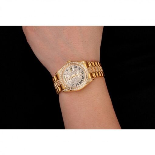 Superclone Rolex Day-Date 37mm Gold Dial 1453956 - Image 9